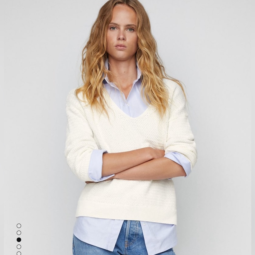 Mango V-neck Cotton Sweater